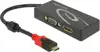 Razdjelnik DELOCK, USB-C (M) na HDMI (Ž) i VGA (Ž), crni