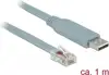 Adapter DELOCK, USB 2.0 (M) na serijski port RS-232 RJ45 (M), 1m, sivi