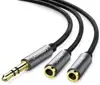 Ugreen adapter 3.5mm (M) u 2x audio (W) crni