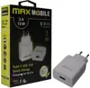 MAXMOBILE KUĆNI PUNJAČ SET 2U1 QC 3.0 QUICK CHARGE USB+ TYPE C, 3A,15W bijeli