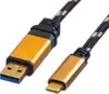 Roline GOLD USB3.1 Gen2 kabel TIP A-C M/M, 1.0m, crno/zlatni