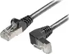 Transmedia Cat6A SFTP Patch Cable, RJ45 plug angled up, 0,5 