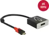 DeLOCK 63312, USB Type-C, DisplayPort, Male / Female, 0.2m, Black