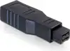 Adapter DELOCK, FireWire 9-pin (M) na FireWire 6-pin (Ž), crni