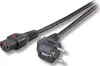 Kabel za napajanje, IEC320 C13 Ž ravni LOCK -> Schuko M kutni 2,0 m, crni