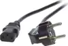 Kabel za napajanje, IEC320 C13 Ž ravni -> Schuko M kutni 0,75 m, crni