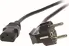 Kabel za napajanje, IEC320 C13 Ž ravni -> Schuko M kutni 0,5 m, crni