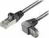 Transmedia Cat6A SFTP Patch Cable, RJ45 plug angled down, 0,
