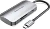 Vention USB-C to USB3.0x3 SD TF PD Hub 0.15M Gray