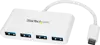 StarTech.com 4-Port USB-C Hub - Portable USB-C to 4x USB-A Hub Adapter - White - Bus-powered USB 3.1 Gen 1 Type-C Splitter (HB30C4ABW) - hub - 4 ports