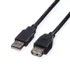 USB kabel 1,8m, AM - AF, Roline, crni