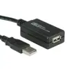 USB kabel 12m aktivni, AM - AF, Roline, crni