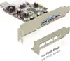 Kontroler PCI-E, DELOCK, USB 3.0 3+1 porta, low profile brac