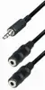 Transmedia A71-L, Connecting Cable 3,5 mm stereo plug -2x 3,5 mm stereo jack, 0,2 m