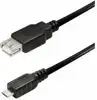 Kabel 0,3m, USB AF - microUSB, Transmedia C 258-L, crni