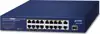 Planet 16-Port 10 100TX 802.3at PoE 2-Port 10 100 1000T 1-Port Shared 1000X SFP Desktop Switch (185 Watts)