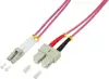 Opt. prespojni kabel LC/SC duplex 50/125µm OM4, LSZH, ljubičasti, 2,0 m
