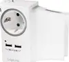 USB punjač 2xUSB-A 10,5W + 1xSchuko 250V/16A, s držačem mobitela i LED svjetlom (PIR)