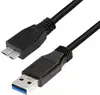 USB 3.0 kabel A->B Micro B M/M 1,0m, 2-struko oklopljen, crni