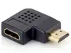 Adapter HDMI A M -> A Ž, kutni 90° horizontalno, crni