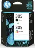 HP 305 - 2-pack - black, color (cyan, magenta, yellow) - original - ink cartridge