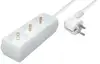 Transmedia 3-way power strip, white 1,4m