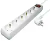 Transmedia 6-way power strip with Switch, white, 5m