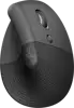 Miš LOGITECH Lift, optički, ergonomski, bežični, USB, sivi
