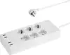 Transmedia Smart 6-way power strip with 4 USB charging ports (max. 5V 4A)