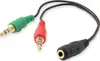 Adapter Headset converter Single to Dual, 3.5 mm, 15 cm, Ewe