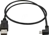 Left Angle Micro USB Cable - 1 ft / 0.5m - 90 degree - USB Cord - USB Charger Cable - USB to Micro USB Cable (USBAUB50CMLA) - USB cable - 50 cm