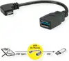 Roline USB3.2 Gen 1 kabel TIP A-C F/M kutni, 0.15m, crni