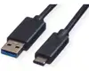 Roline GREEN USB3.2 Gen 1 kabel, A-C, M/M, 1.0m, crni