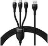 Kabel USB 3w1 Baseus Flash Series, USB-C + micro USB + Lightning, 100W, 1.2m (crna)