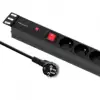 Qoltec CB anti-surge power strip for 19" RACK cabinet | 1U | 16A | PDU | 6xFRENCH | 2m