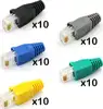 NaviaTec CAT5e shielded plug for round cable incl strain relief black 10pc, PLUG-203