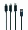 Gembird USB 3-in-1 charging cable, black, 1m