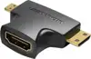 Vention 2 in 1 Mini HDMI and Micro HDMI Male to HDMI Female Adapter Black