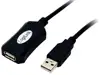 USB 2.0 kabel A->A M/Ž 5,0 m, aktivni, crni
