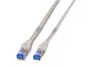 S/FTP prespojni kabel Cat.6a LSZH Cu AWG26, sivi, 1,0 m