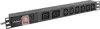 Strujna priključnica, 19", 6xC13+2xC19, prekidač, prenap. zaštita, ALU, crna, kabel 2,0m C20