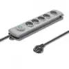 Qoltec Surge protection strip | 5 sockets | 3m | Grey