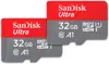 SanDisk 32GB Ultra microSDHC+ SD Adapter 120MB/s A1 Class 10 UHS-I - double pack