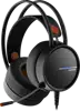 CANYON INTERCEPTOR GH-8A, Gaming headset 3.5mm jack plus USB connector for LED backlight, adjustable microphone and volume control, with 2in1 3.5mm adapter, cable 2M, Black and Orange, 0.36kg