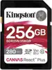 Kingston 256GB SDXC Canvas React Plus UHS-II 280R/150W U3 V60 for Full HD/4K