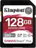 Kingston 128GB SDXC Canvas React Plus UHS-II 280R/100W U3 V60 for Full HD/4K