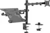 Gembird MA-DA-03 Adjustable desk mount with monitor arm and notebook tray (rotate, tilt, swivel), 17”-32”, up to 9 kg