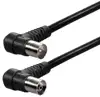 Transmedia IEC plug to IEC jack, Angled, 1,5m