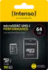 MicroSD Card 64GB Intenso SD-HC UHS-I inkl. SD- Adapter retail