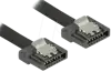 Cable SATA FLEXI 6 Gb/s 10 cm black metal